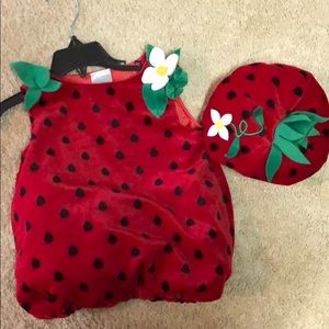 Baby girl 9-12 mo strawberry Halloween costume.